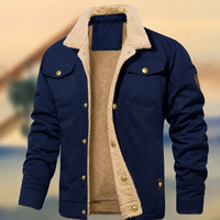 Shepherd sherpa collar jacket in Navy Blue
