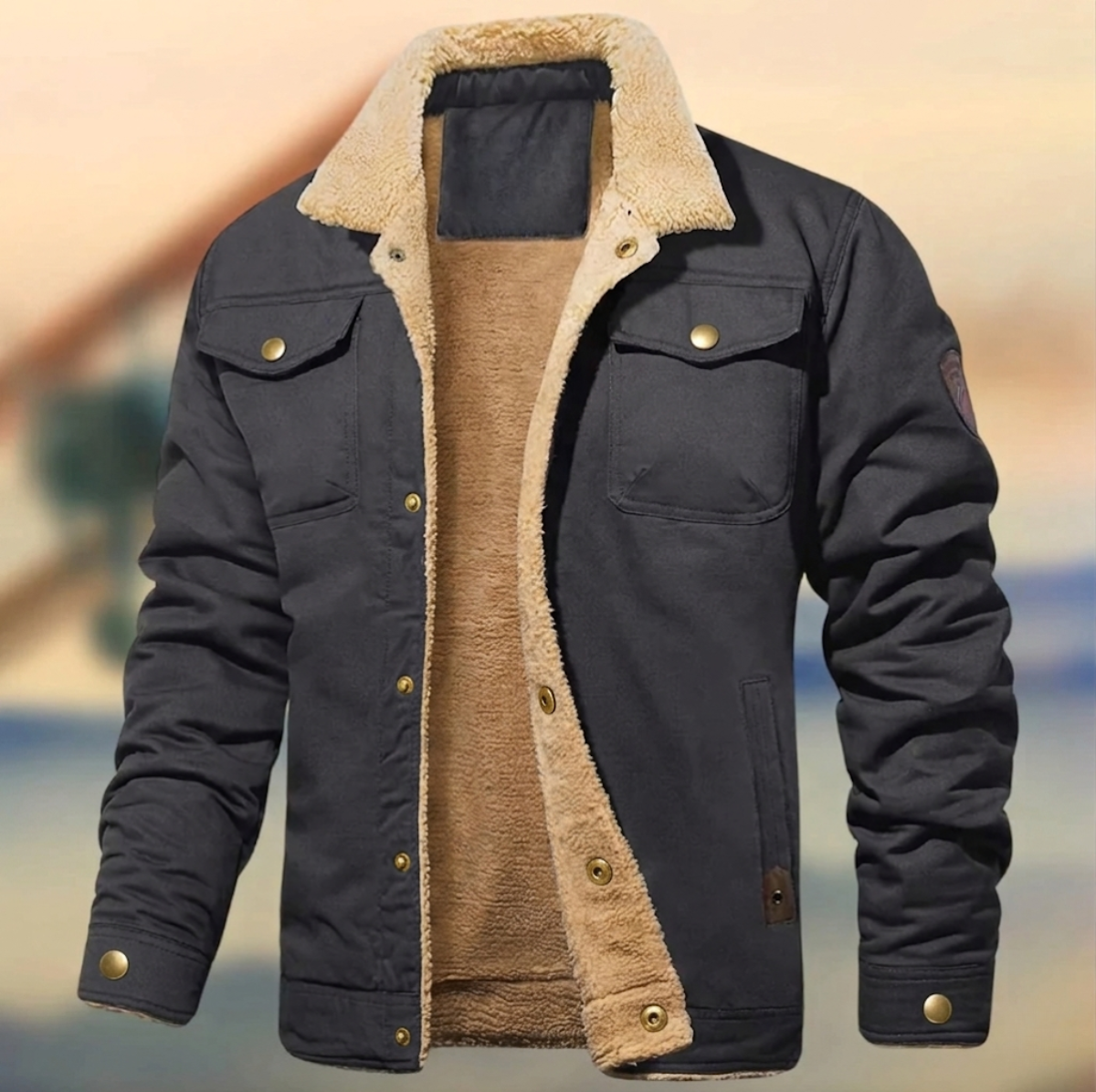 Shepherd sherpa collar jacket in Grey