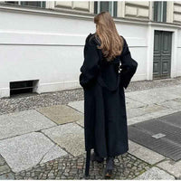 Letizia | Women's Black Long Oversized Trench Coat