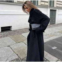 Letizia | Women's Black Long Oversized Trench Coat