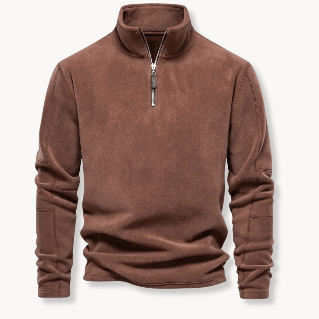 Winslow quarter zip pullover jumper in Brown