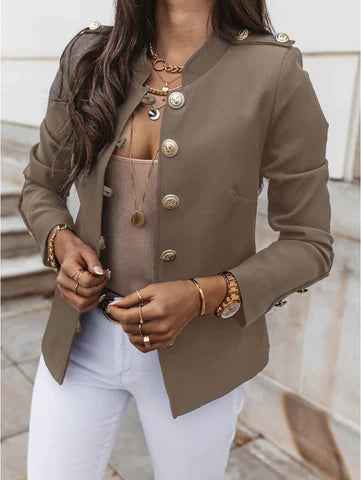 Lysandra | Women's Button Front Fitted Military Jacket