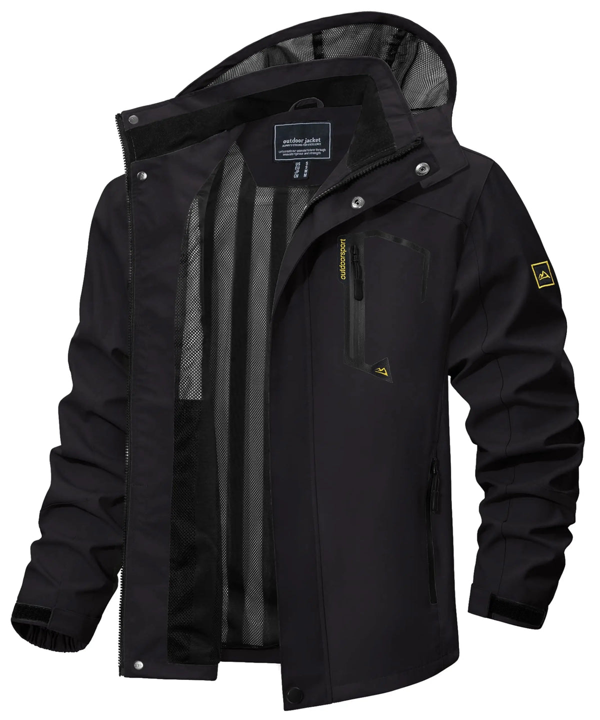 Egon hooded outdoor jacket in Black