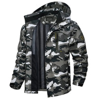 Egon hooded outdoor jacket in Black Camo