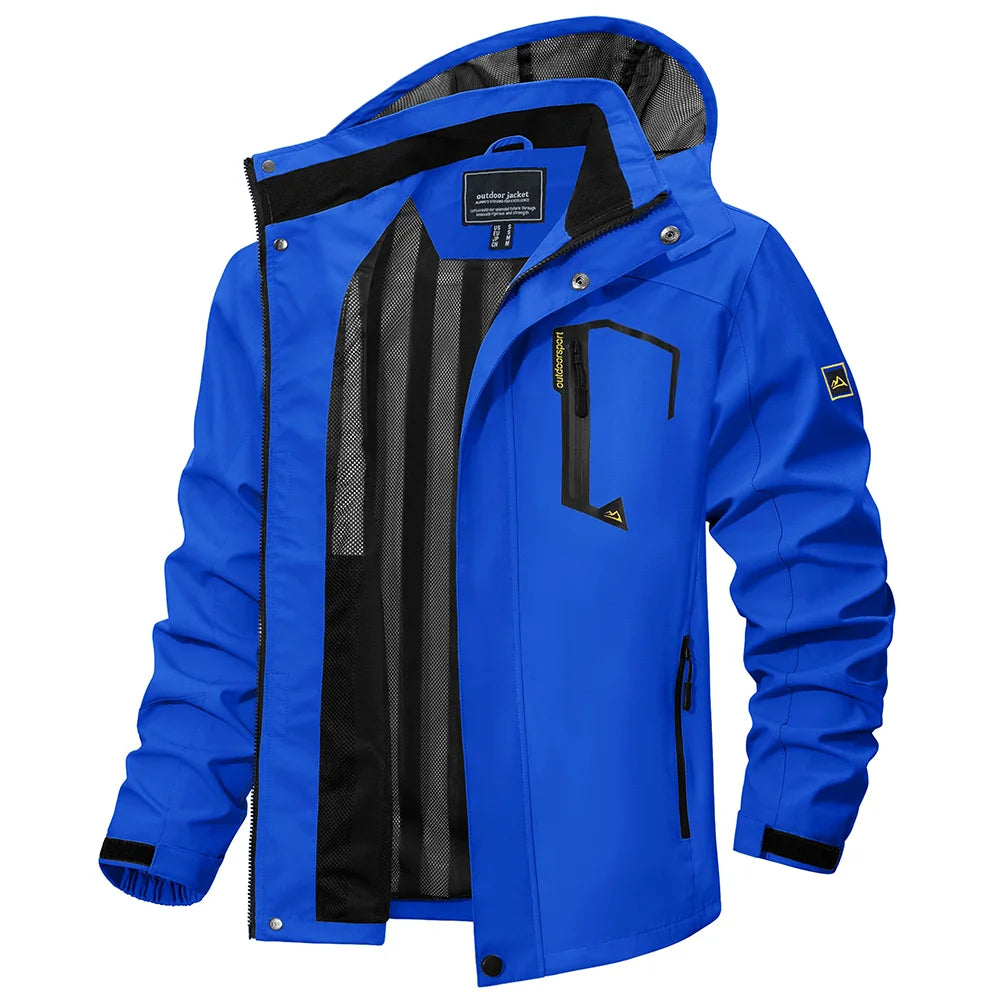 Egon hooded outdoor jacket in Blue