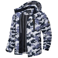 Egon hooded outdoor jacket in Grey Camo