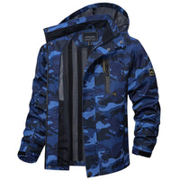 Egon hooded outdoor jacket in Blue Camo
