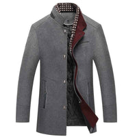 Mowbray | Men's Stand Collar Mid-Length Coat Quilted Lining