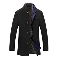 Mowbray | Men's Stand Collar Mid-Length Coat Quilted Lining
