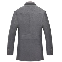 Mowbray stand collar mid-length coat full length view