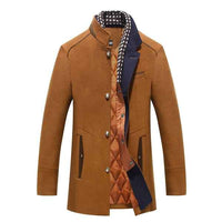 Mowbray | Men's Stand Collar Mid-Length Coat Quilted Lining