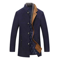 Mowbray | Men's Stand Collar Mid-Length Coat Quilted Lining
