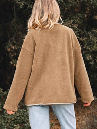 Rhoda | Women's Button Down Sherpa Coat Camel