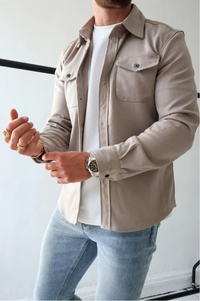 Lyndon shirt jacket in Stone