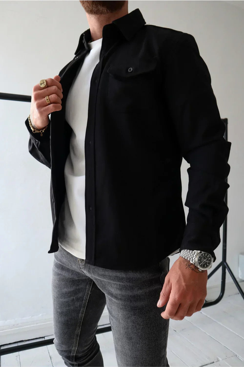 Lyndon shirt jacket in Black