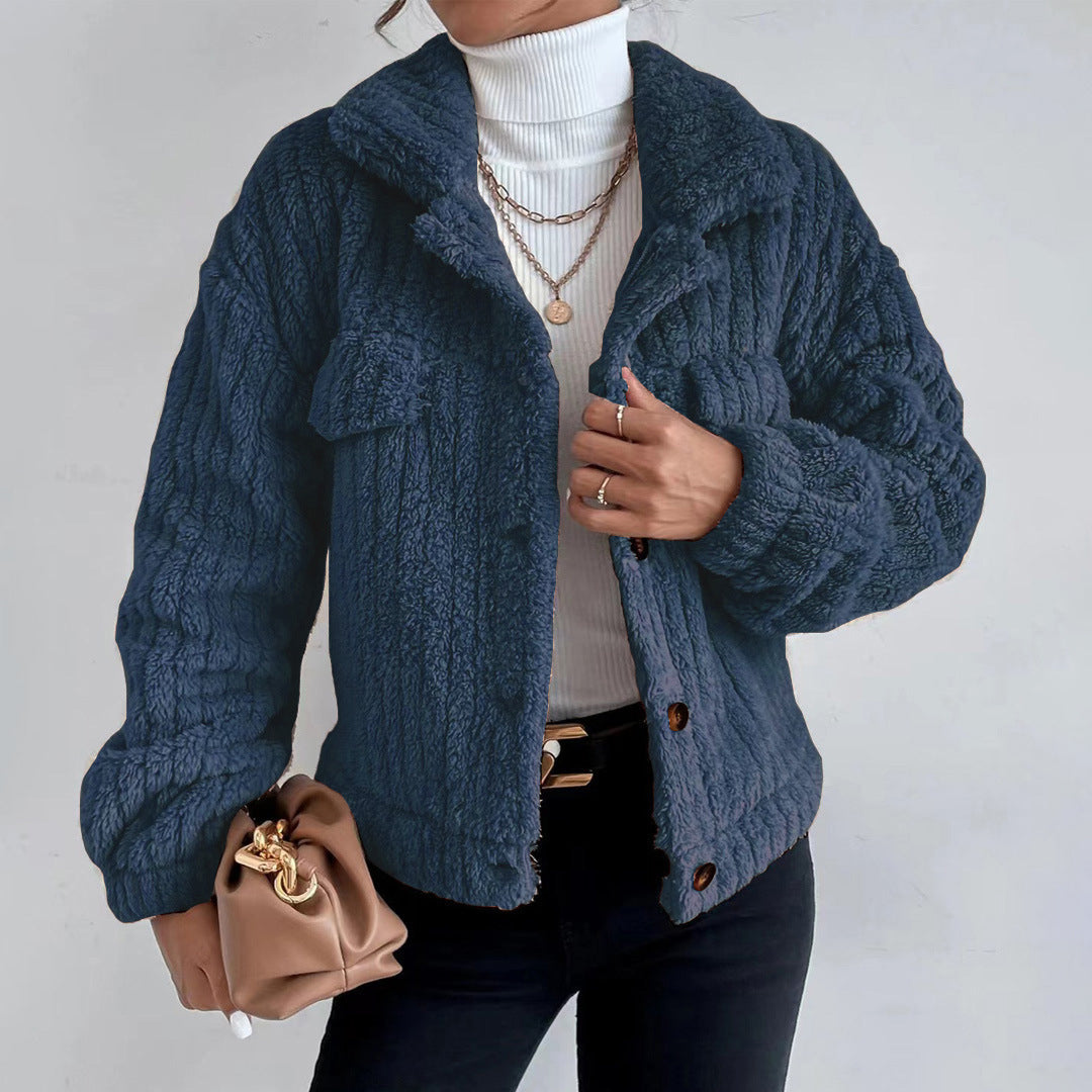 Jonquil button-down relaxed fit jacket in Dark Blue