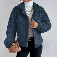 Jonquil button-down relaxed fit jacket in Dark Blue