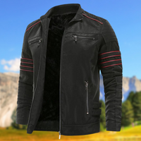 Gregor | Men's Biker Zip-Up Jacket Black and Brown