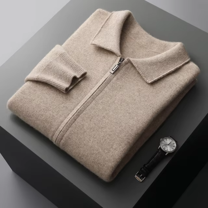 Lindsey | Men's Full Zip Collared Knit Jacket