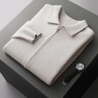 Lindsey full zip collared knit jacket in White