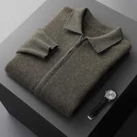 Lindsey full zip collared knit jacket in Green