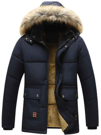 Sanderson | Men's Hooded Puffer Jacket Navy Blue and Black