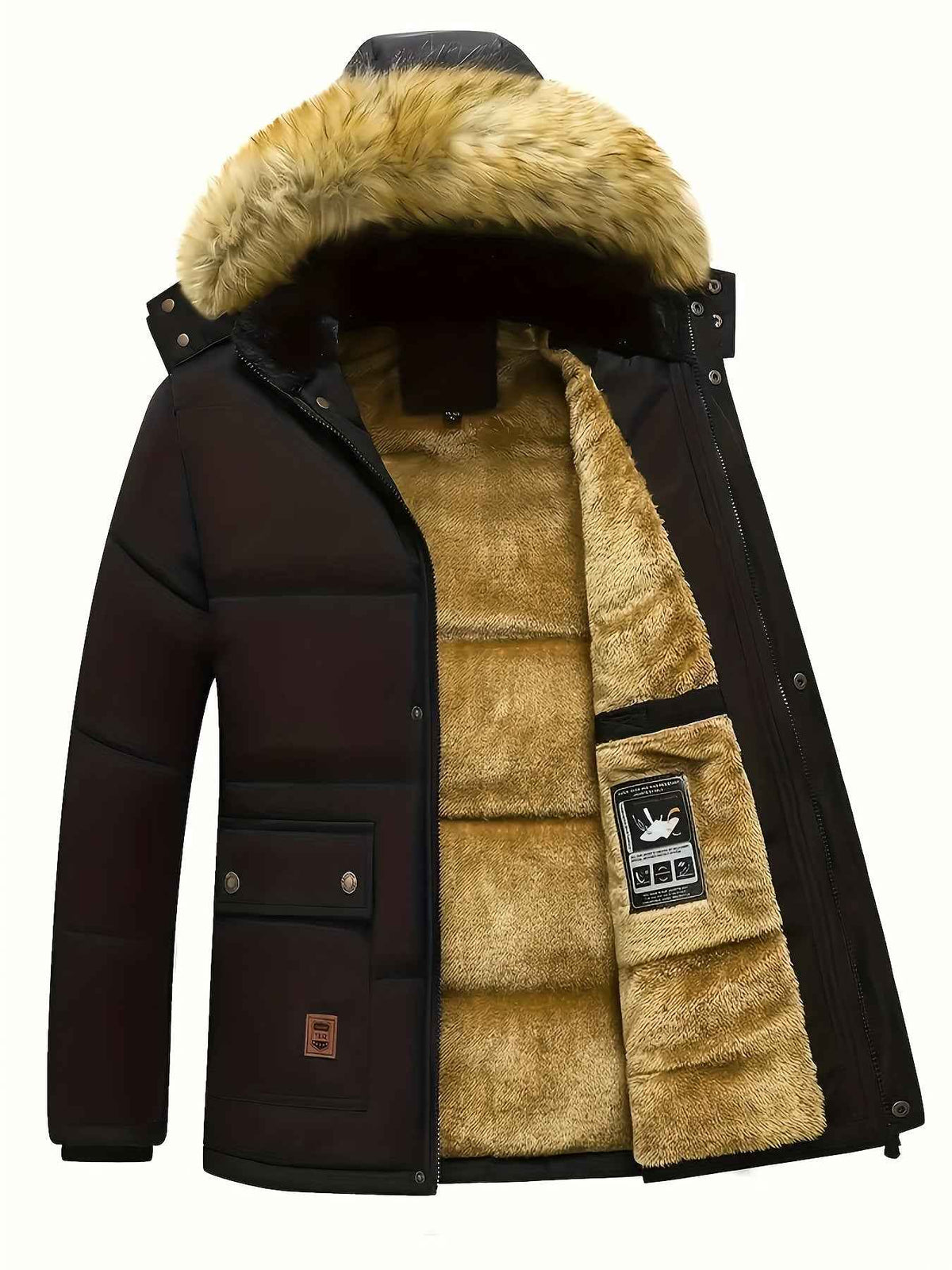 Sanderson | Men's Hooded Puffer Jacket Navy Blue and Black