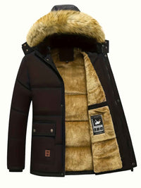 Sanderson | Men's Hooded Puffer Jacket Navy Blue and Black