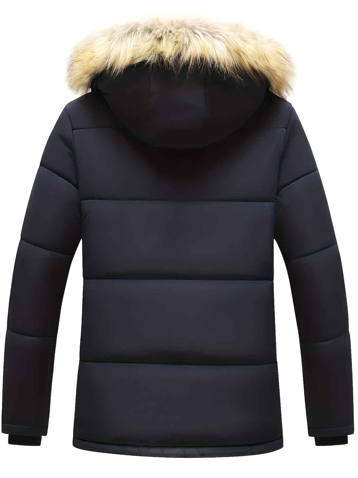 Sanderson | Men's Hooded Puffer Jacket Navy Blue and Black
