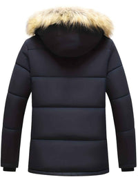 Sanderson | Men's Hooded Puffer Jacket Navy Blue and Black