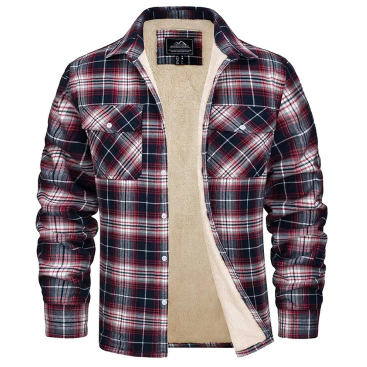 Peregrine sherpa lined plaid jacket in Red