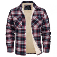 Peregrine sherpa lined plaid jacket in Red