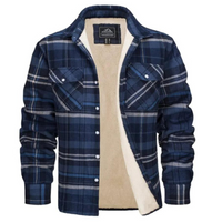 Peregrine sherpa lined plaid jacket in Blue Grey