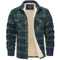 Peregrine sherpa lined plaid jacket in Green