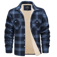 Peregrine sherpa lined plaid jacket in Navy Blue