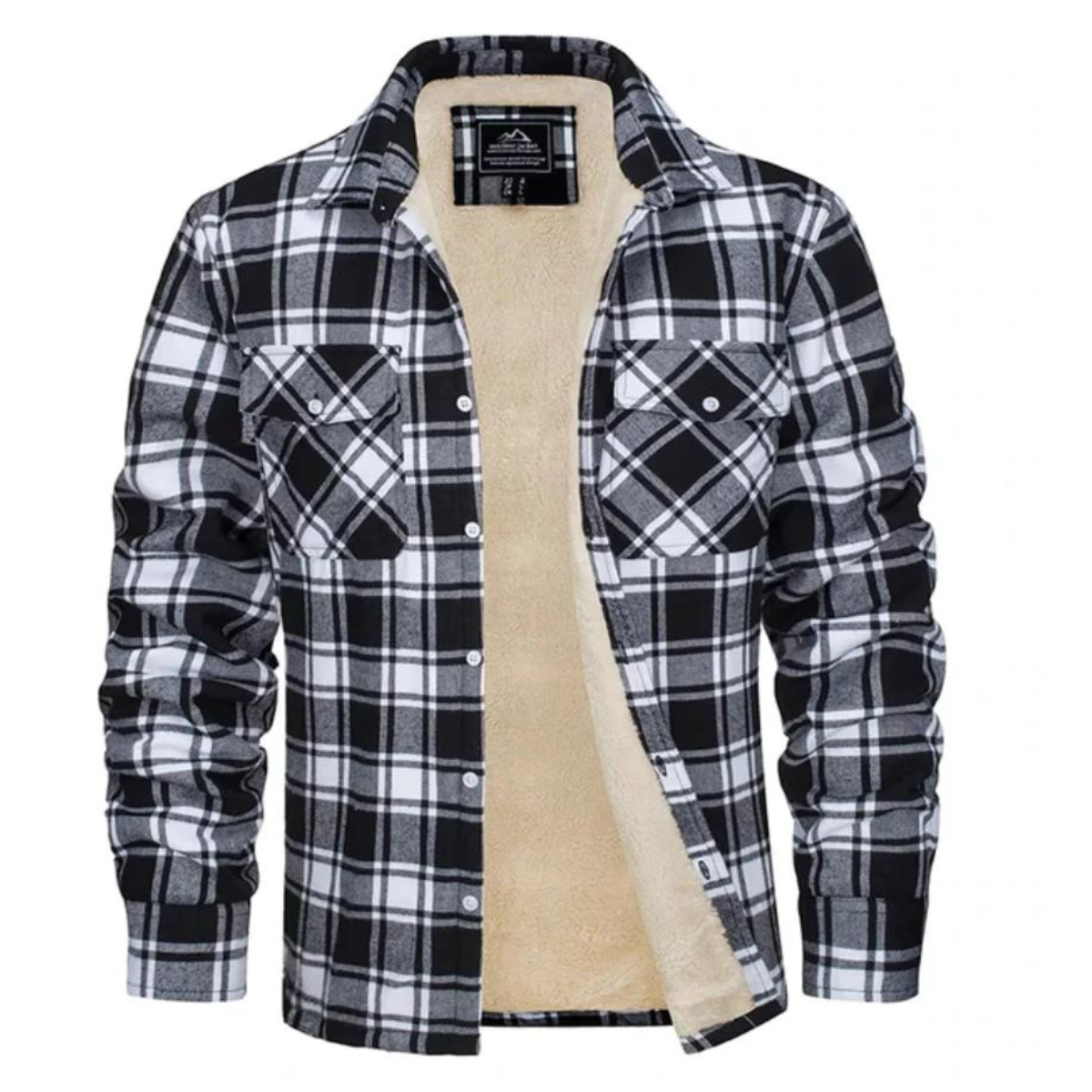 Peregrine sherpa lined plaid jacket in Black