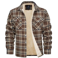 Peregrine sherpa lined plaid jacket in Khaki