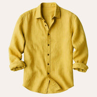 Brindley linen shirt in Yellow
