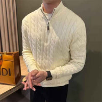 Melrose | Men's Zip-Up Cable Knit Jumper