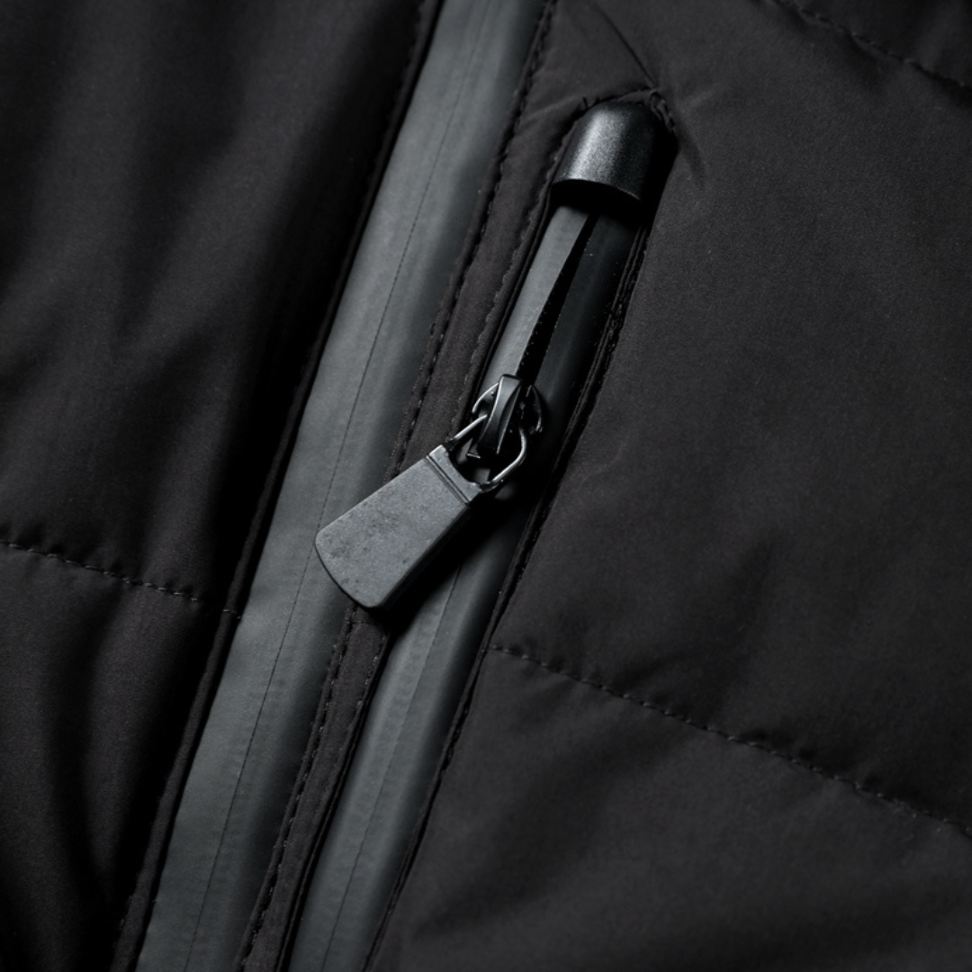 Maelys | Women's Belted Puffer Jacket Black Removable Hood