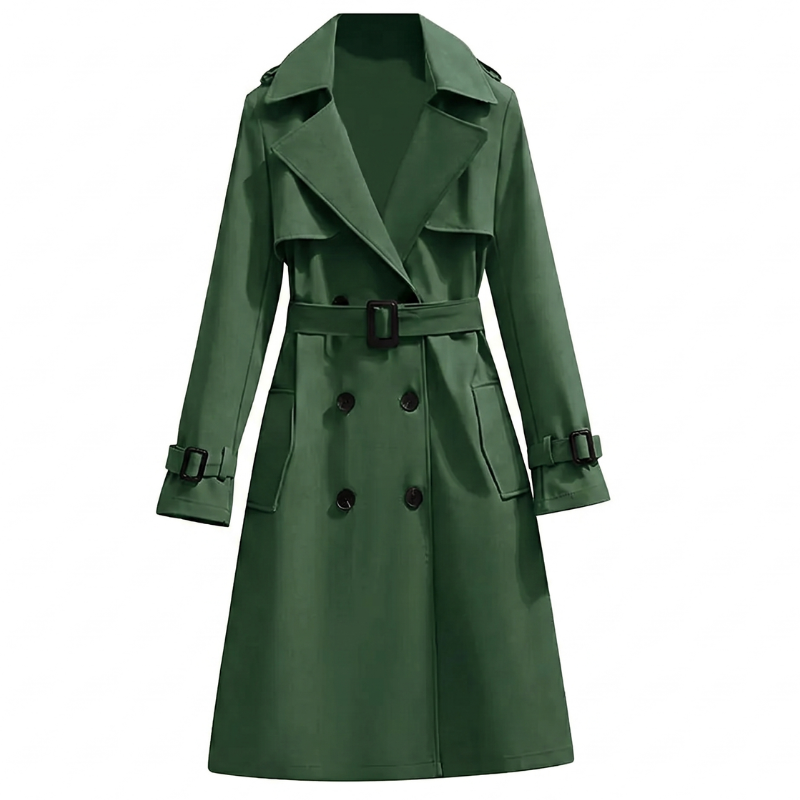 Bridgette women's trench coat in Olive Green