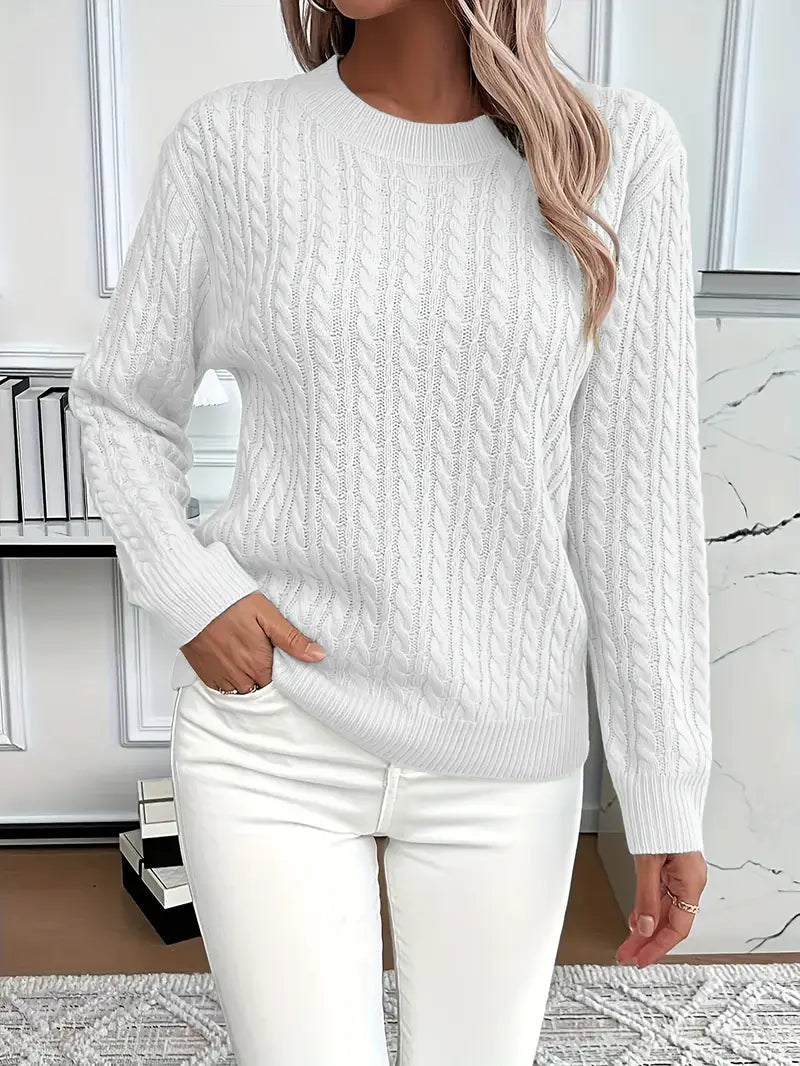 Katharine cable knit jumper in White