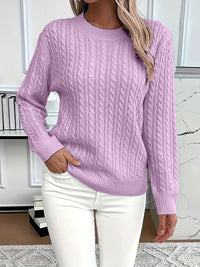 Katharine cable knit jumper in Purple