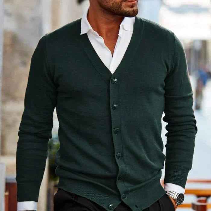 Finnian | Men's Button-Down V-Neck Cardigan