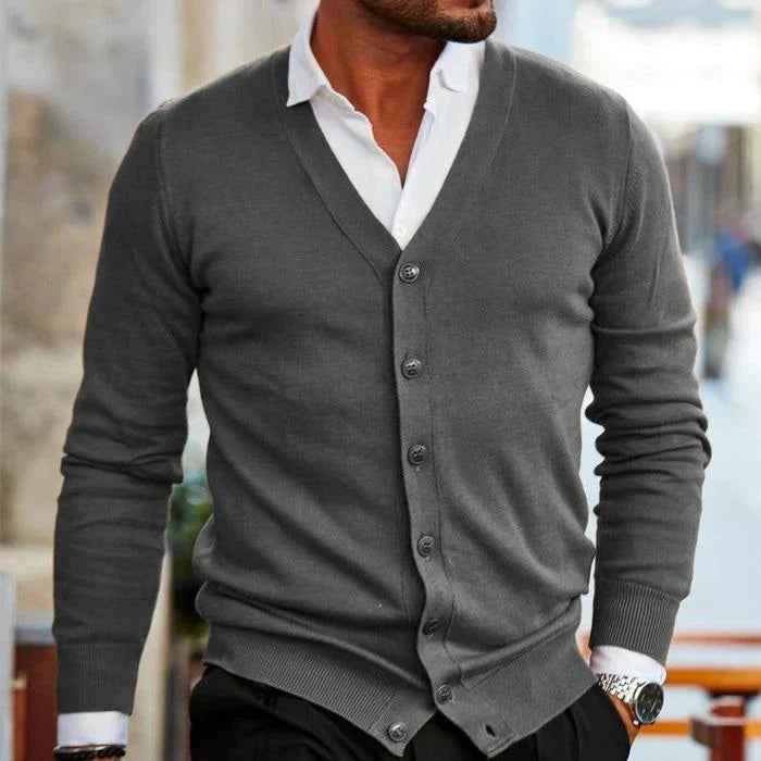 Finnian | Men's Button-Down V-Neck Cardigan