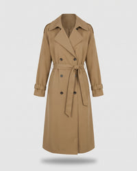 Bridget longline belted trench coat in Mocha - product only