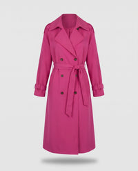 Marlowe longline belted trench coat in Purple Pink - product only