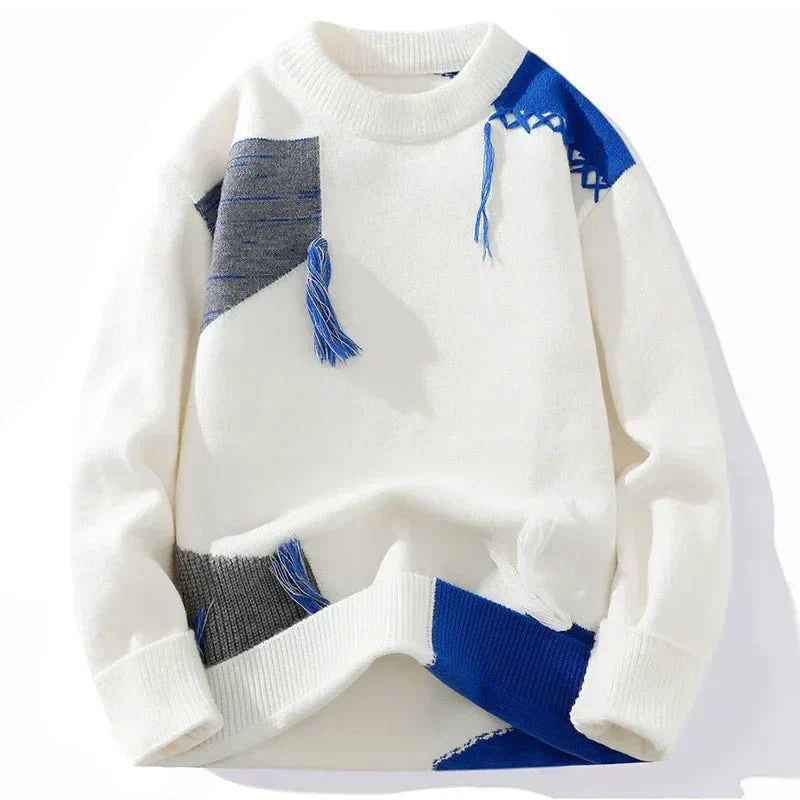 Huntley | Men's Patchwork Knit Crewneck Jumper