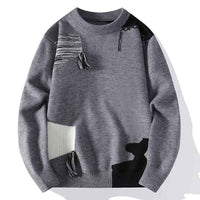 Huntley | Men's Patchwork Knit Crewneck Jumper