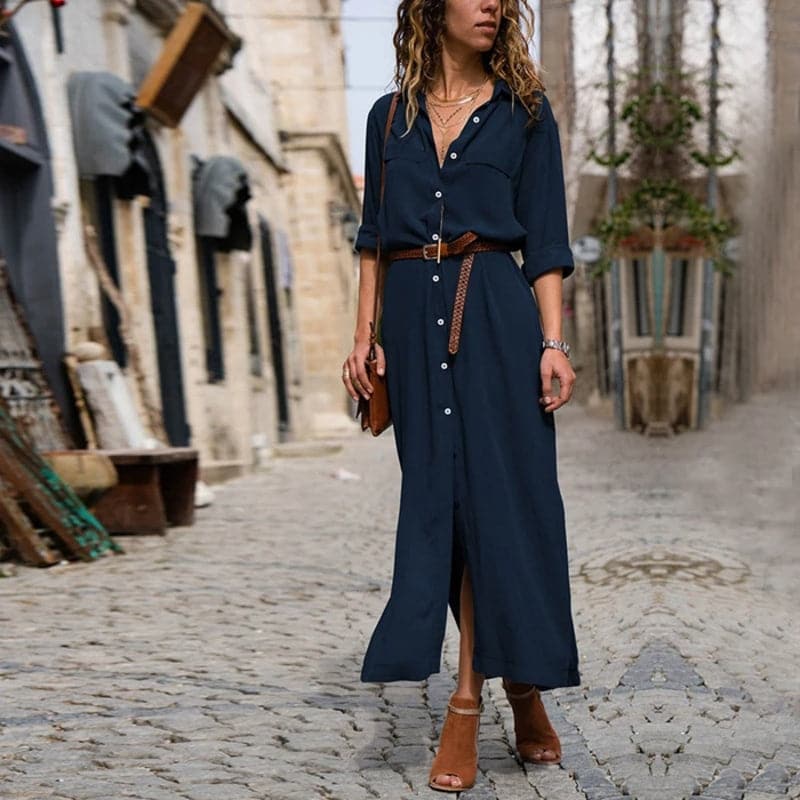 Rosalind shirt dress in Dark Blue